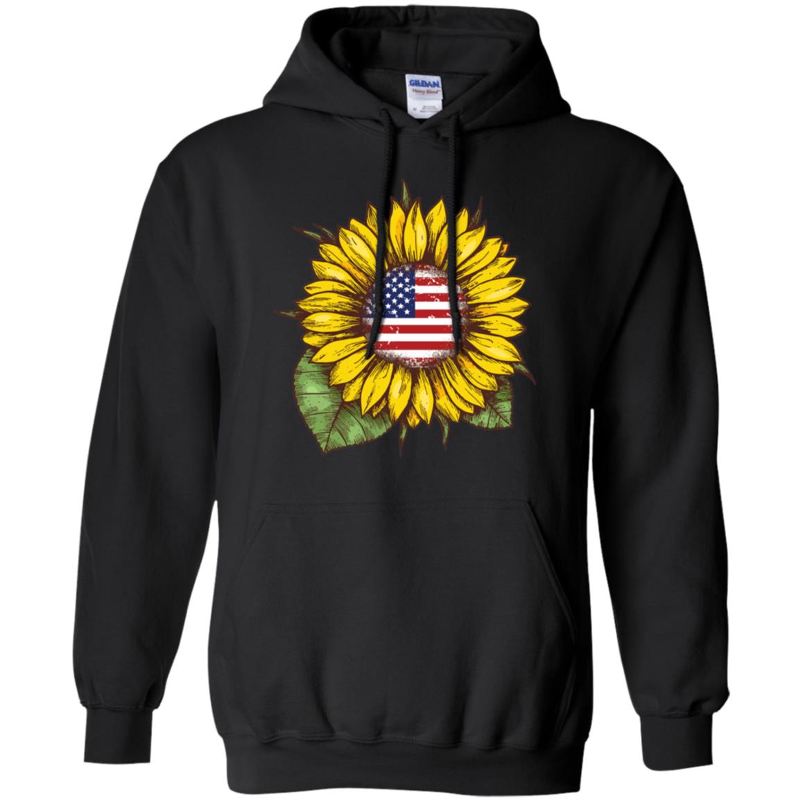 Hippie Sunflower American Flag 4th Of July T-Shirt & Hoodie | Teecentury.com