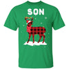 Son Deer Red Plaid Christmas Family Matching Pajamas T-Shirt & Sweatshirt | Teecentury.com