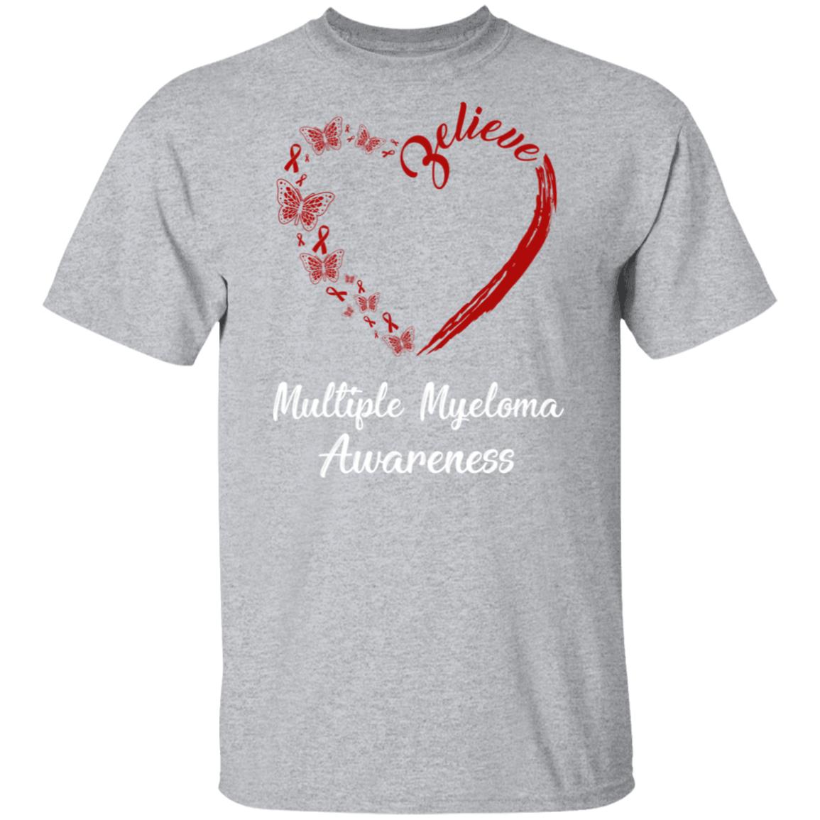 Butterfly Believe Multiple Myeloma Awareness Ribbon Gifts T-Shirt & Hoodie | Teecentury.com