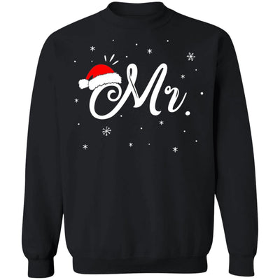 Funny Christmas Couple Matching Mr And Mrs Santa Hat Gift T-Shirt & Sweatshirt | Teecentury.com