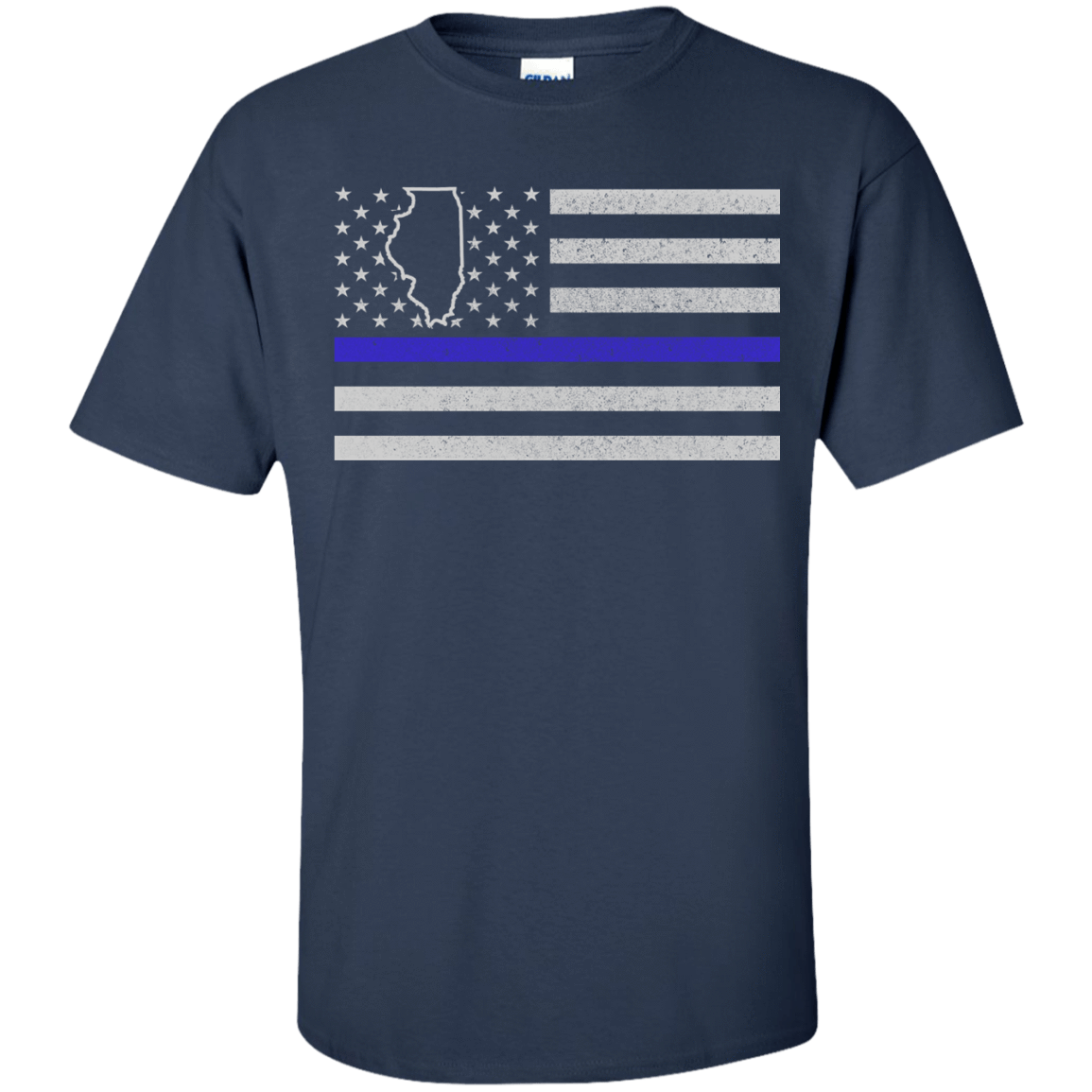 Illinois Thin Blue Line Police State T-Shirt & Hoodie | Teecentury.com