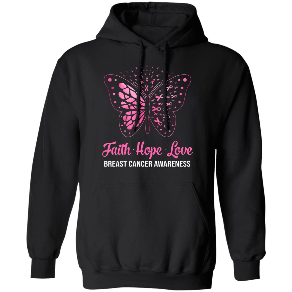 Faith Hope Love Pink Butterfly Breast Cancer Awareness T-Shirt & Hoodie | Teecentury.com