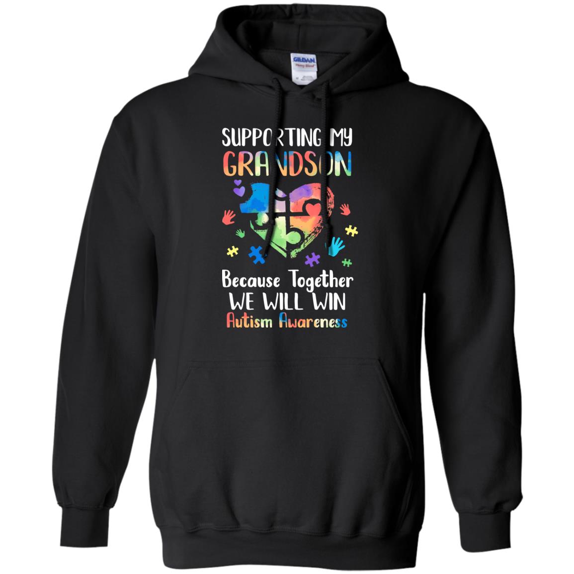 Supporting My Grandson Puzzle Autism Awareness Month T-Shirt & Hoodie | Teecentury.com