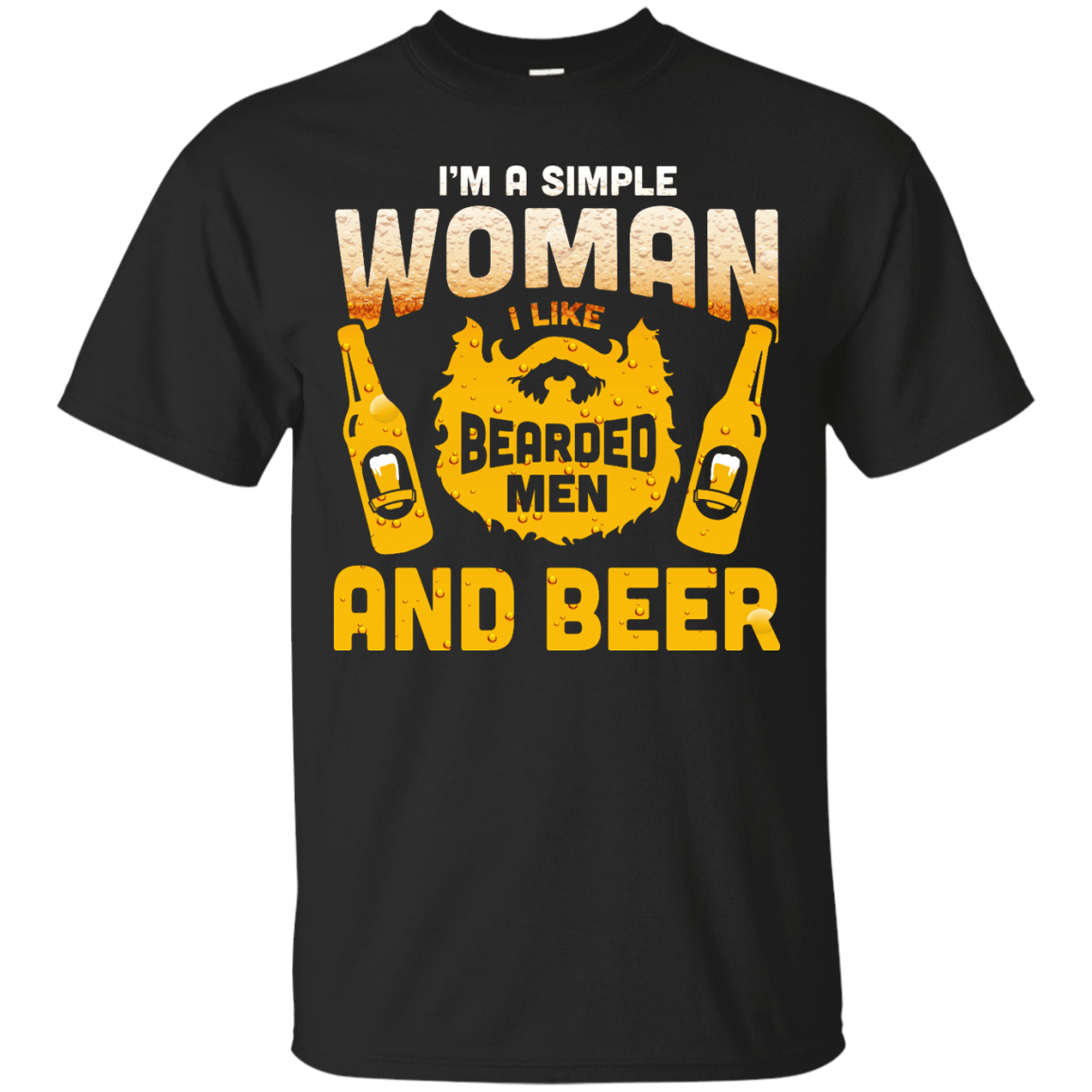 I'm A Simple Woman I Like Bearded Men And Beer T-Shirt & Hoodie | Teecentury.com