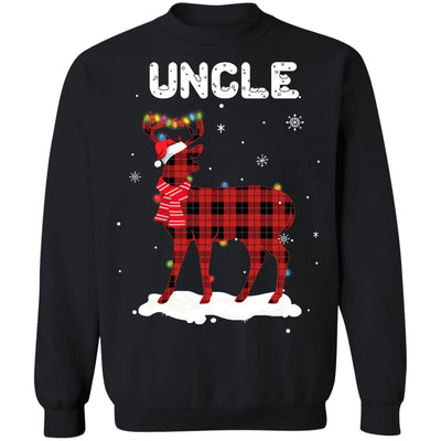 Uncle Deer Red Plaid Christmas Family Matching Pajamas T-Shirt & Sweatshirt | Teecentury.com