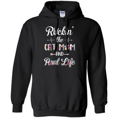 Rockin The Cat Mom Aunt Life Mothers Day Cat Lovers T-Shirt & Tank Top | Teecentury.com