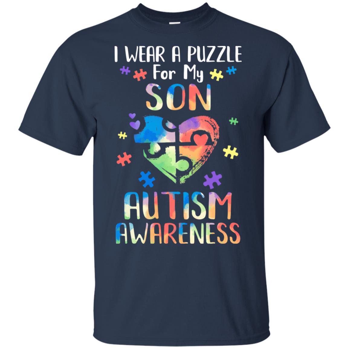 I Wear A Puzzle For My Son Autism Awareness T-Shirt & Hoodie | Teecentury.com
