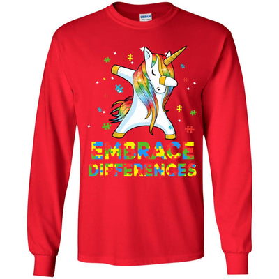 Dabbing Unicorn Autism Awareness Embrace Differences Youth Youth Shirt | Teecentury.com