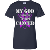 My God Is Bigger Than Cancer Violet Awareness Ribbon T-Shirt & Hoodie | Teecentury.com