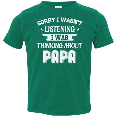 Sorry Not Listening Thinking About Papa Funny Kids Youth Youth Shirt | Teecentury.com