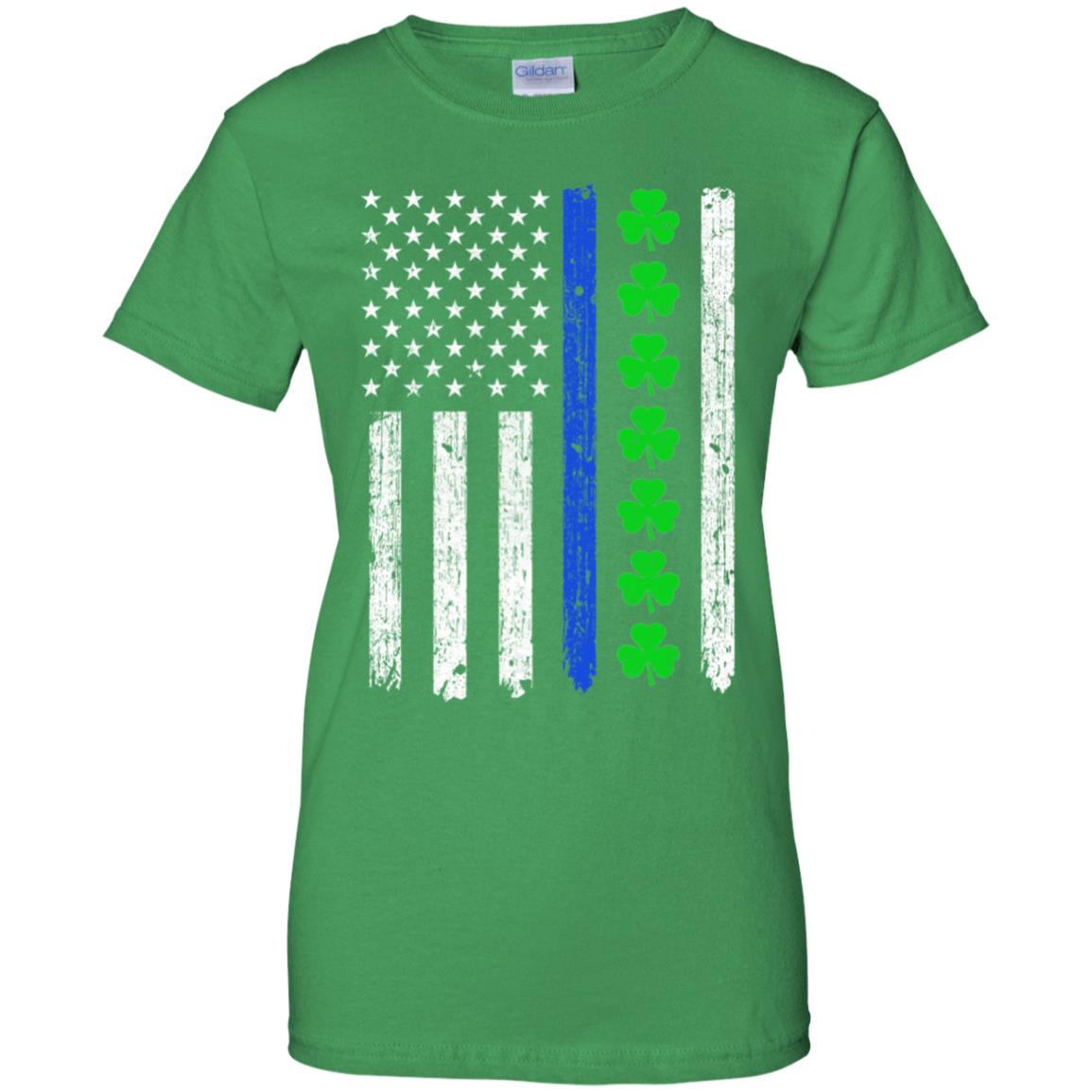 Thin Blue Line Shamrock Irish St Patricks Day Police T-Shirt & Hoodie | Teecentury.com