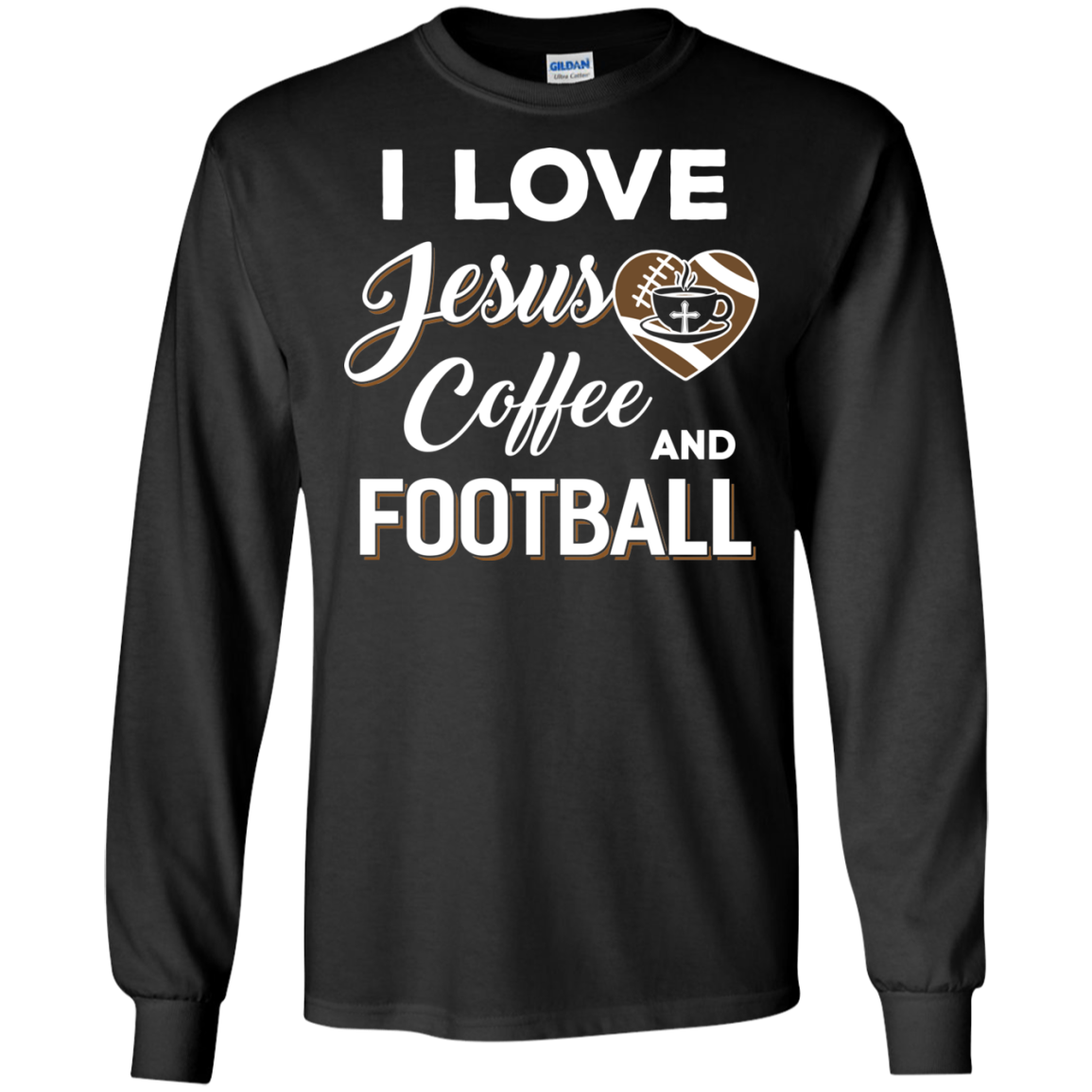 I Love Jesus Coffee & Football T-Shirt & Hoodie | Teecentury.com