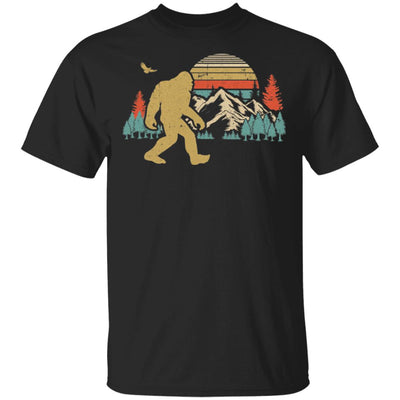 Vintage Retro Bigfoot Silhouette Mountain Sun Believe T-Shirt & Hoodie | Teecentury.com