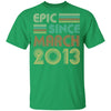 Epic Since March 2013 Vintage 9th Birthday Gifts Youth Youth Shirt | Teecentury.com