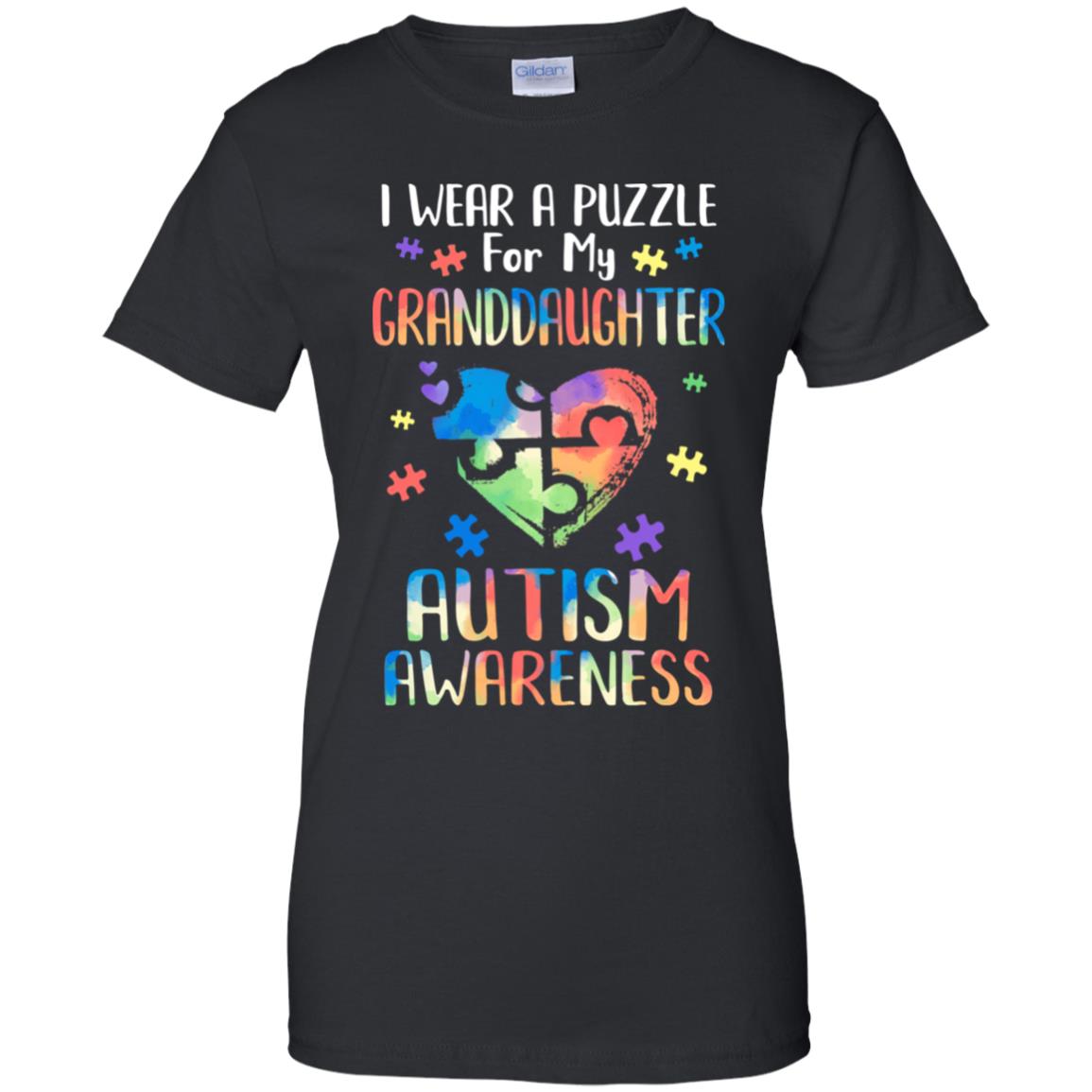 I Wear A Puzzle For My Granddaughter Autism Awareness T-Shirt & Hoodie | Teecentury.com