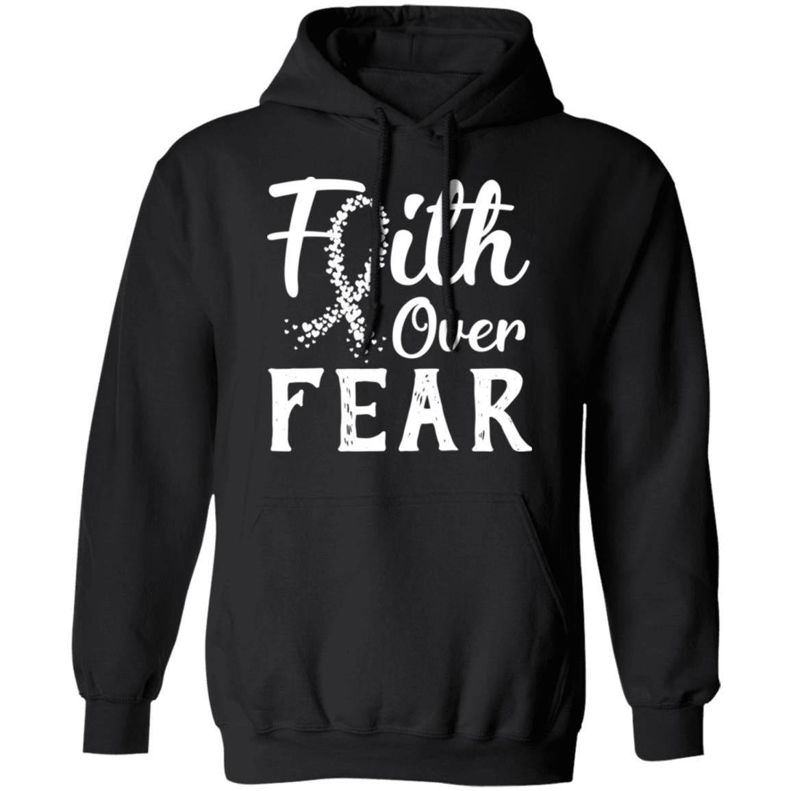 Lung Cancer Awareness White Faith Over Fear T-Shirt & Hoodie | Teecentury.com