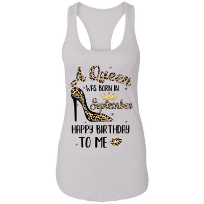 Born In September Girl Leopard High Heels Birthday Women Gift T-Shirt & Tank Top | Teecentury.com