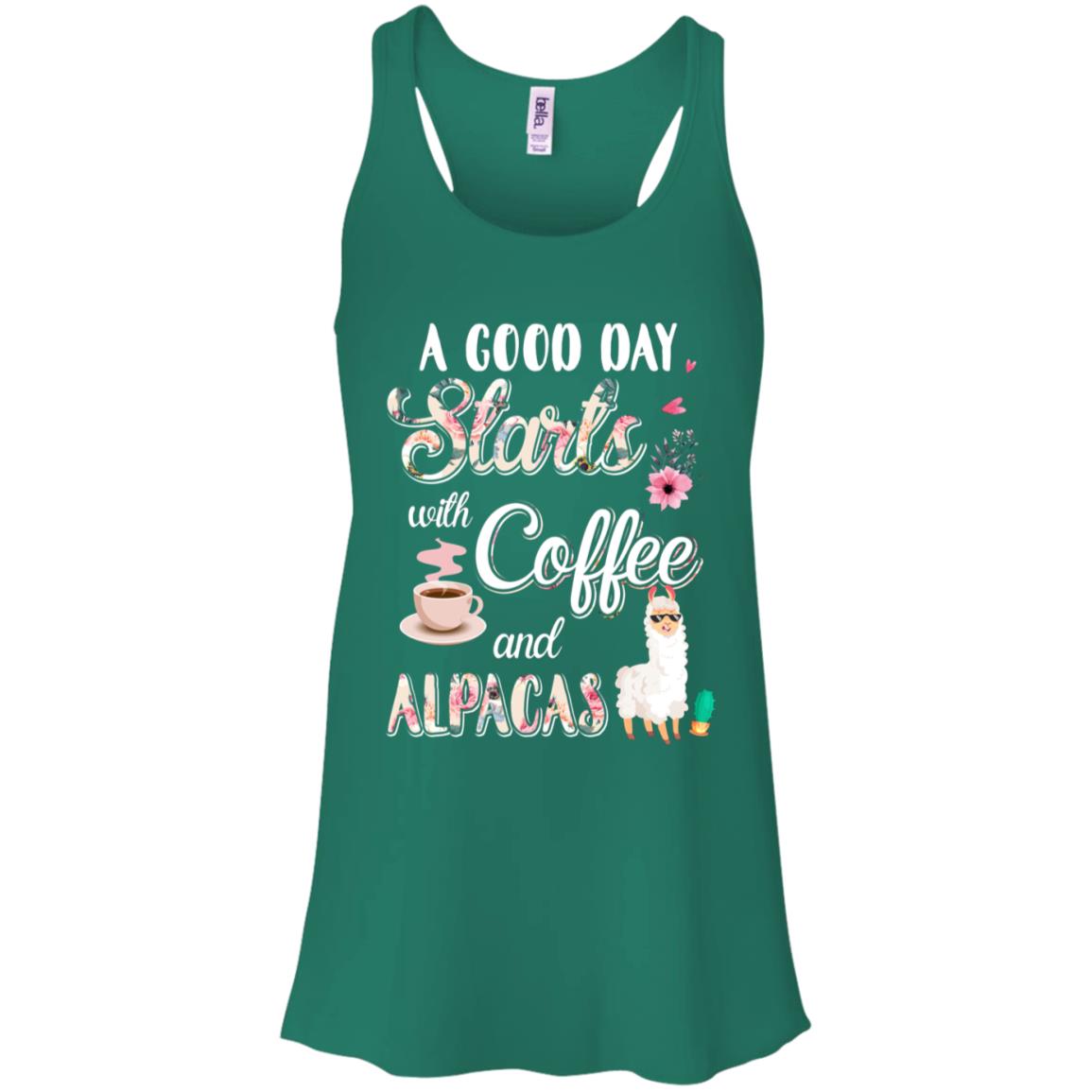 A Good Day Starts With Coffee And Alpacas Lover Gift T-Shirt & Tank Top | Teecentury.com