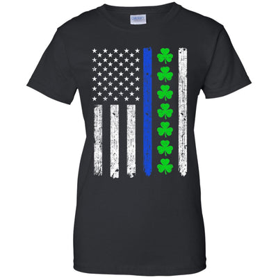 Thin Blue Line Shamrock Irish St Patricks Day Police T-Shirt & Hoodie | Teecentury.com
