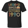 Legend Since October 1990 Vintage 32th Birthday Gifts T-Shirt & Hoodie | Teecentury.com