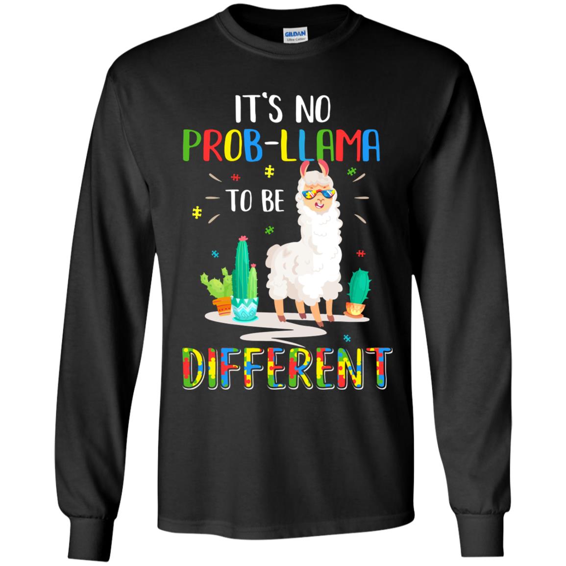 No Prob Llama To Be Different Llama Autism Awareness Gift Youth Youth Shirt | Teecentury.com