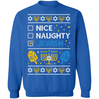 Nice Naughty Jewish Funny Hanukkah Christmas Gifts T-Shirt & Sweatshirt | Teecentury.com