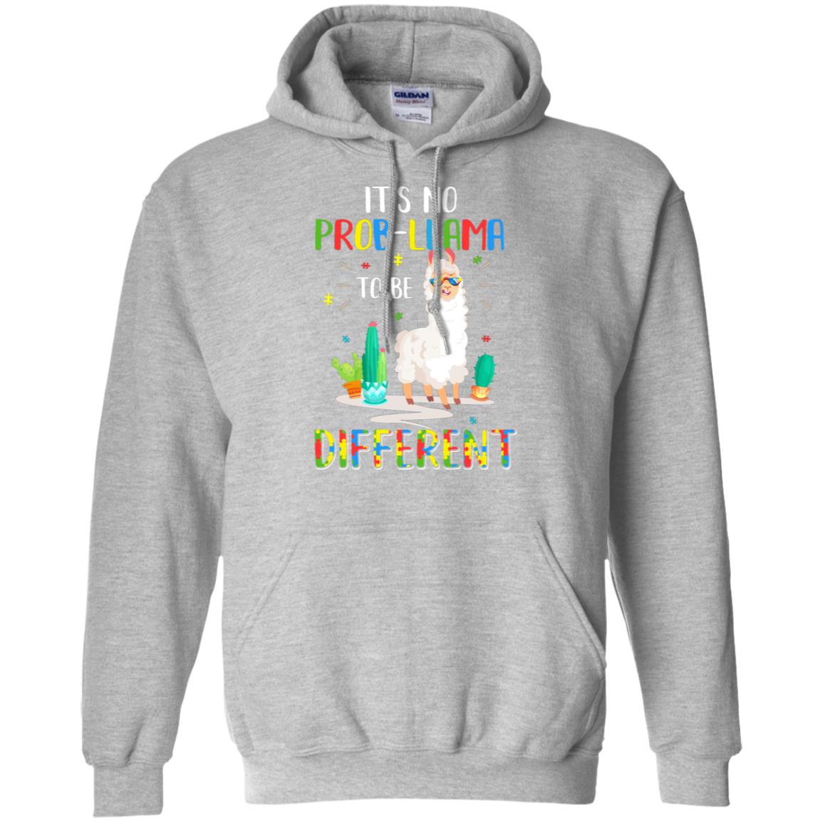 No Prob Llama To Be Different Llama Autism Awareness Gift T-Shirt & Hoodie | Teecentury.com