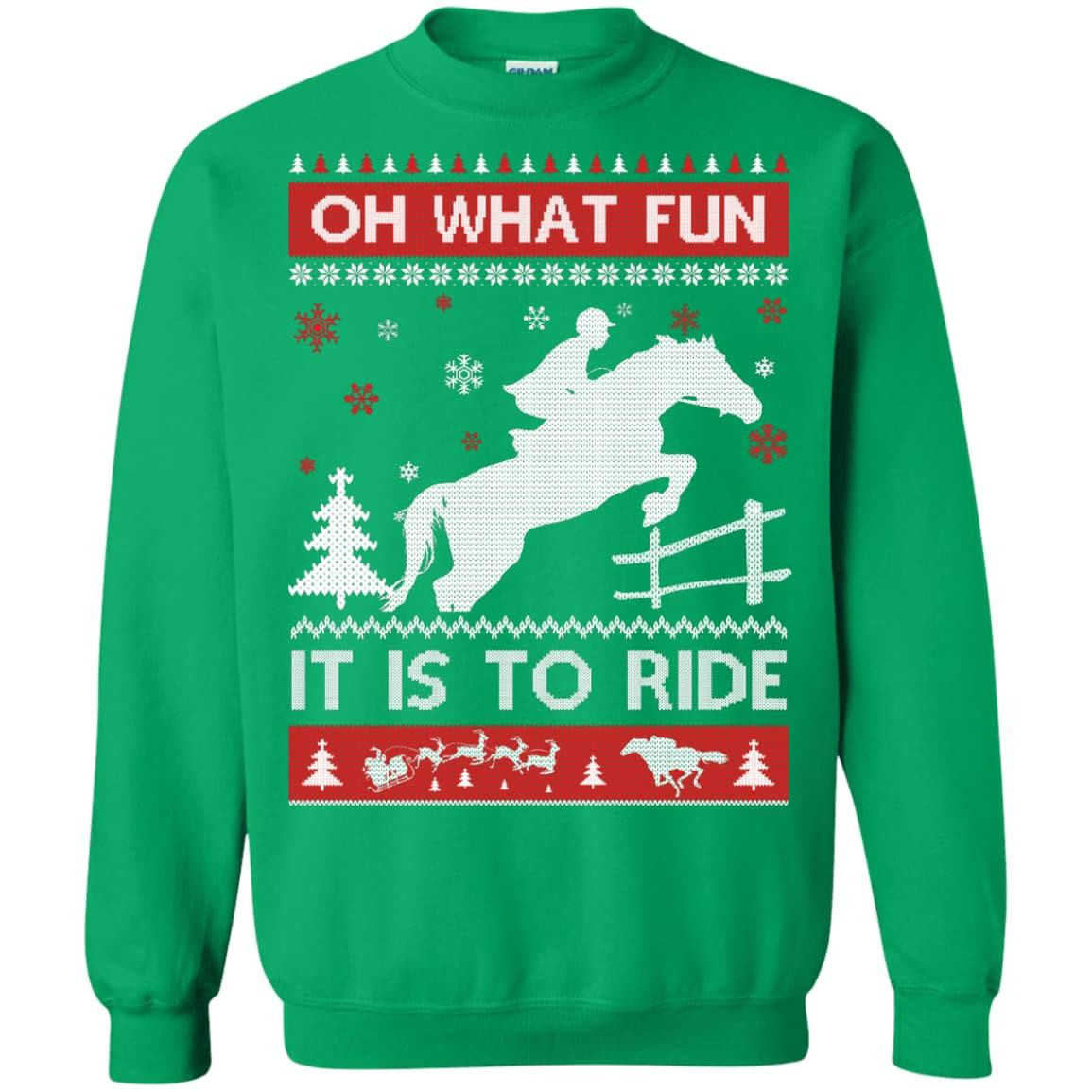 Horse Sweater Christmas Oh What Fun It Is To Ride T-Shirt & Hoodie | Teecentury.com