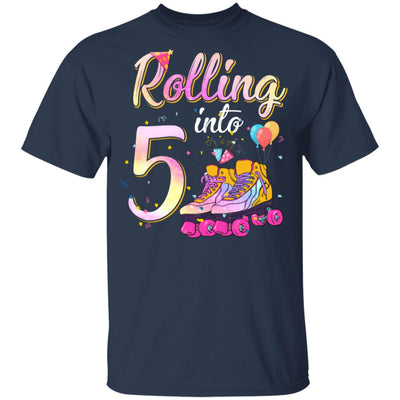 5 Years Old Birthday Girls Roller Skates 80's 5th Birthday Youth Youth Shirt | Teecentury.com