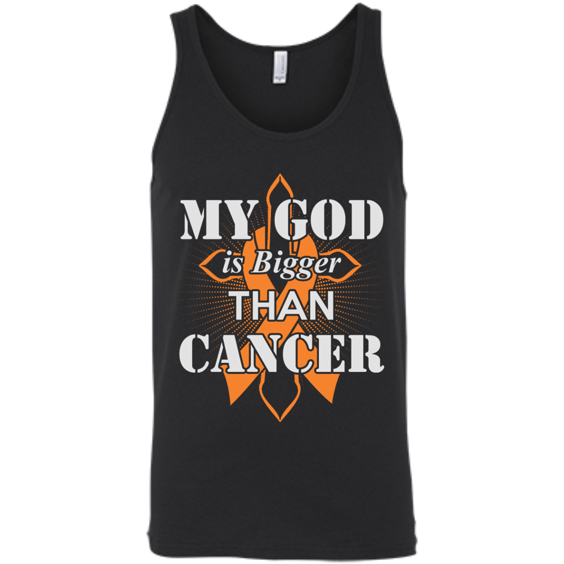 My God Is Bigger Than Cancer Orange Awareness Ribbon T-Shirt & Hoodie | Teecentury.com