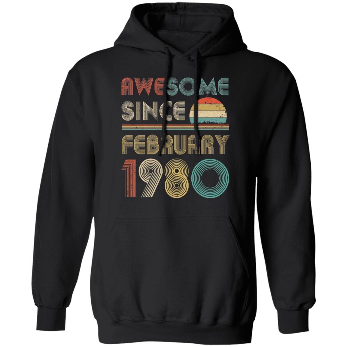 Awesome Since February 1980 Vintage 42th Birthday Gifts T-Shirt & Hoodie | Teecentury.com