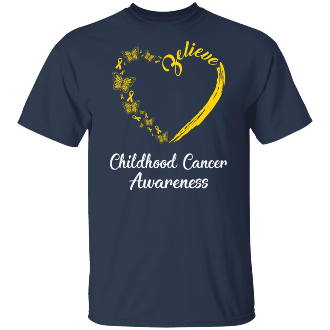 Butterfly Believe Childhood Cancer Awareness Ribbon Gifts T-Shirt & Hoodie | Teecentury.com