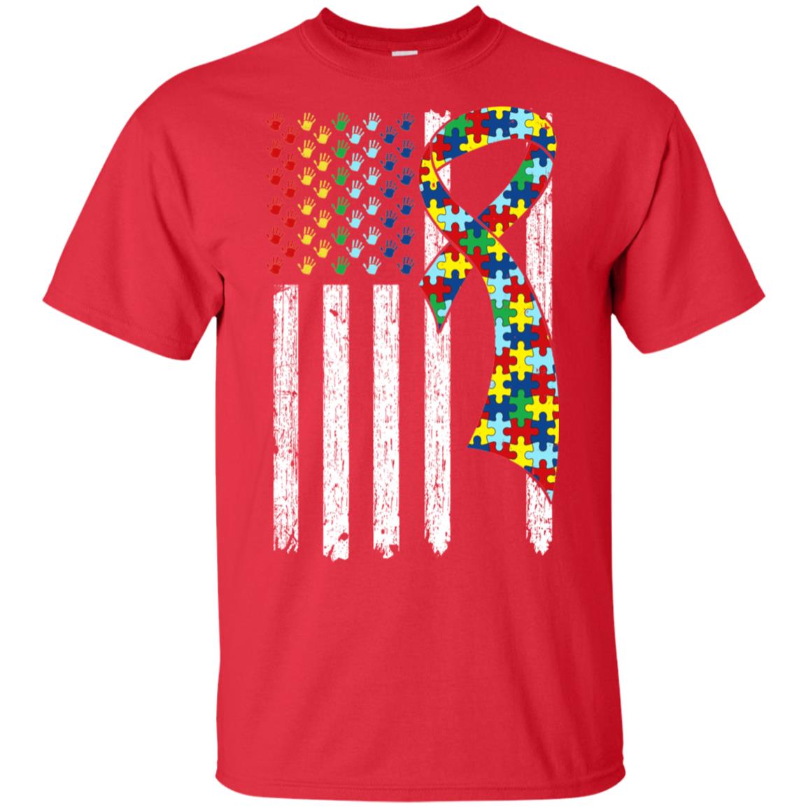 Support Autism Awareness American Flag T-Shirt & Hoodie | Teecentury.com