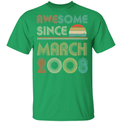 Awesome Since March 2008 Vintage 14th Birthday Gifts Youth Youth Shirt | Teecentury.com