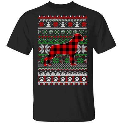 Rottweiler Red Plaid Ugly Christmas Sweater Gifts T-Shirt & Sweatshirt | Teecentury.com