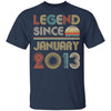 Legend Since January 2013 Vintage 9th Birthday Gifts Youth Youth Shirt | Teecentury.com
