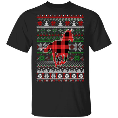 Horse Red Plaid Ugly Christmas Sweater Funny Gifts T-Shirt & Sweatshirt | Teecentury.com