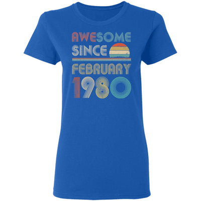 Awesome Since February 1980 Vintage 40Th Birthday Gifts Women T-Shirt & Hoodie | Teecentury.com