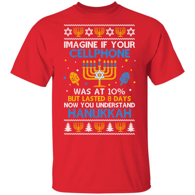 Funny Hanukkah Chanukah Cellphone Menorah Ugly Sweater T-Shirt & Sweatshirt | Teecentury.com