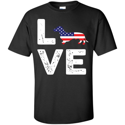 American Flag Dog Wiener Love T-Shirt & Hoodie | Teecentury.com