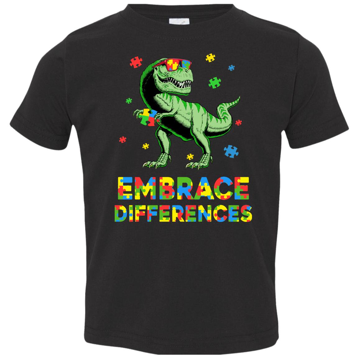 Dinosaur Puzzle Autism Awareness Embrace Differences Youth Youth Shirt | Teecentury.com