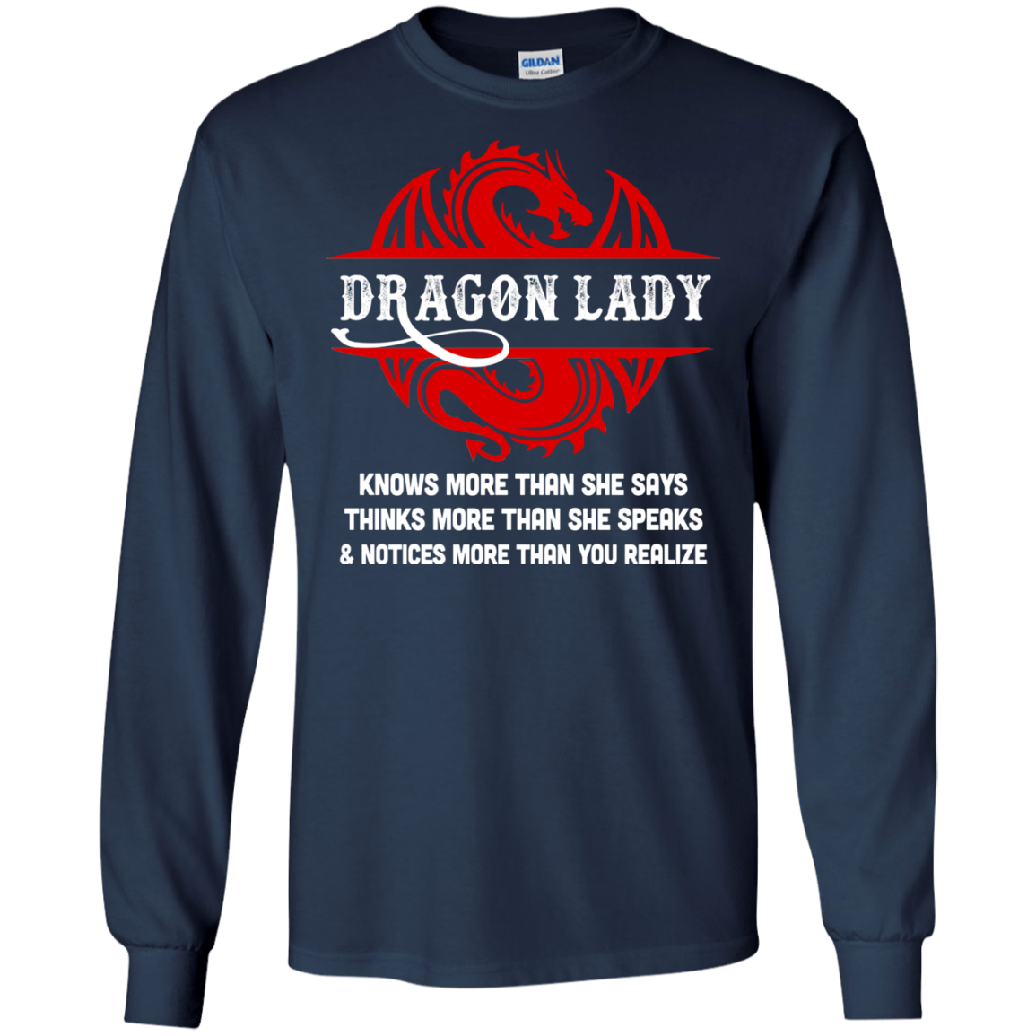Dragon Lady Knows More Than She Says Thinks Speaks Notices T-Shirt & Hoodie | Teecentury.com