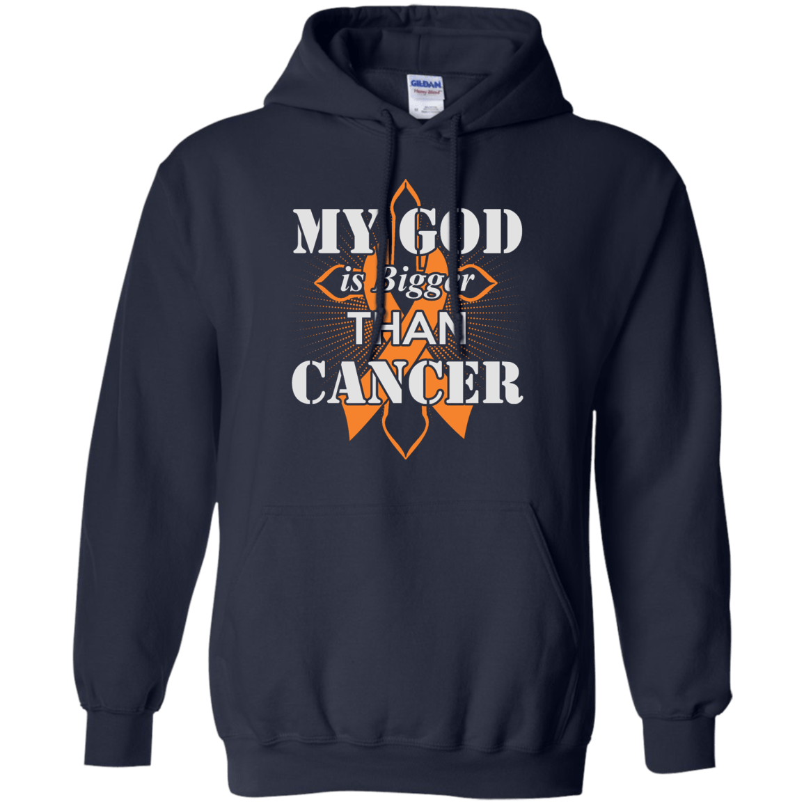 My God Is Bigger Than Cancer Orange Awareness Ribbon T-Shirt & Hoodie | Teecentury.com