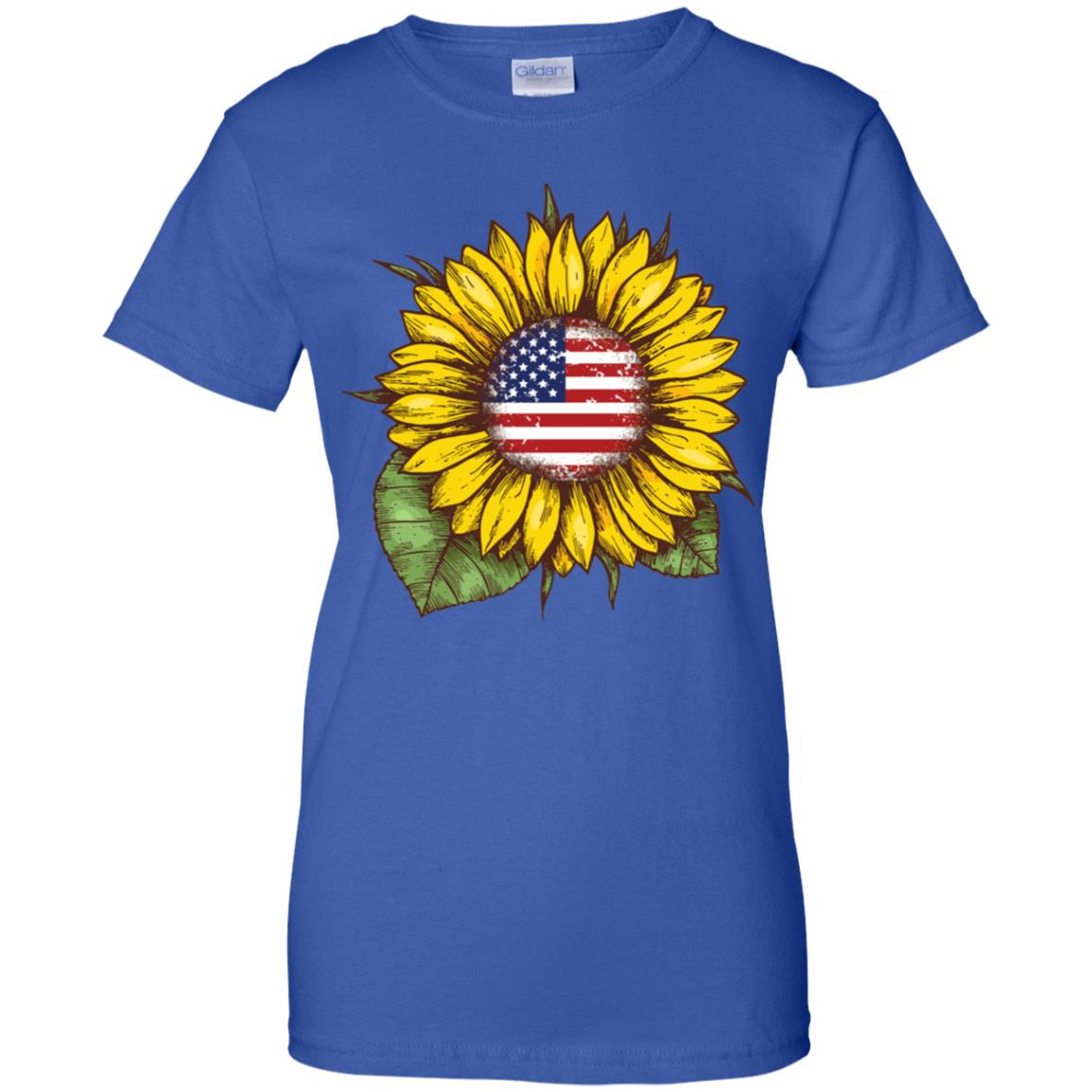 Hippie Sunflower American Flag 4th Of July T-Shirt & Hoodie | Teecentury.com