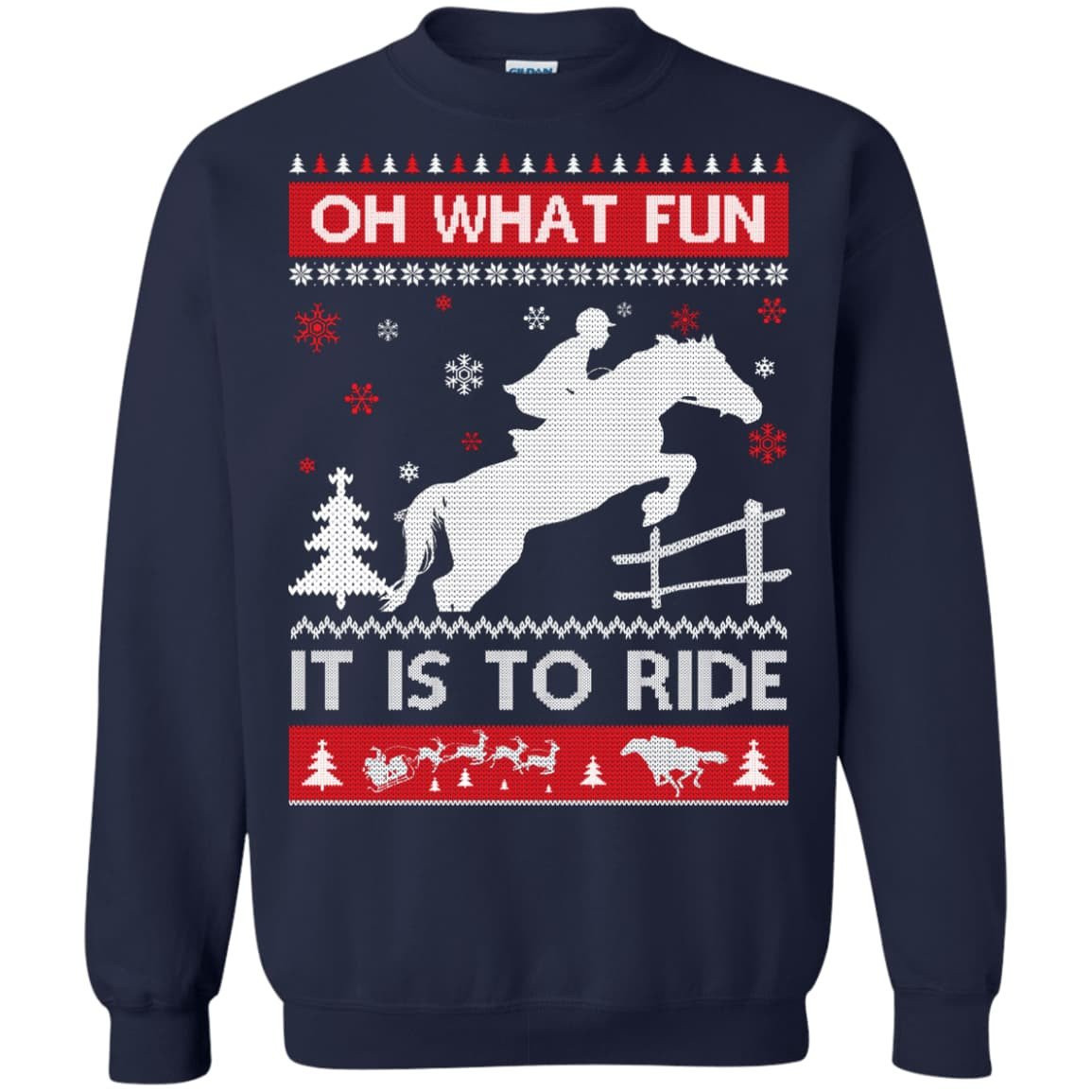 Horse Sweater Christmas Oh What Fun It Is To Ride T-Shirt & Hoodie | Teecentury.com