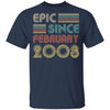 Epic Since February 2008 Vintage 14th Birthday Gifts Youth Youth Shirt | Teecentury.com