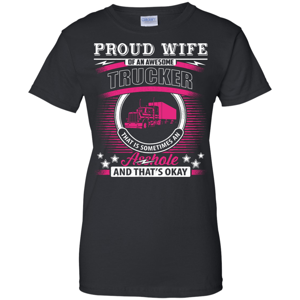 Proud Wife Of An Awesome Trucker T-Shirt & Hoodie | Teecentury.com