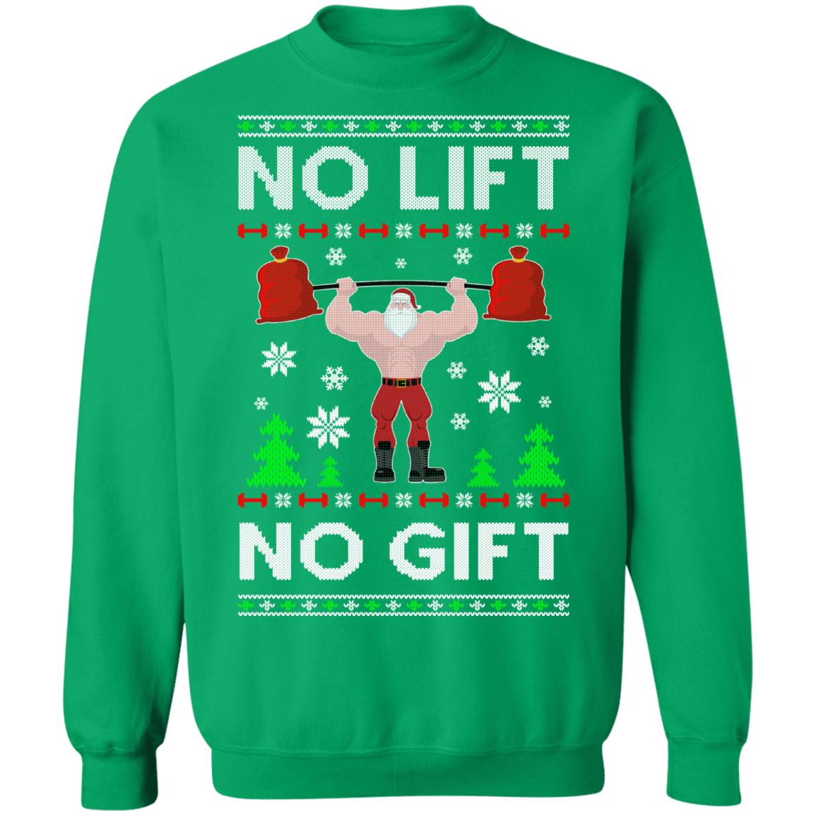 No Lift No Gift Gym Workout Santa Ugly Christmas Sweater Shirt
