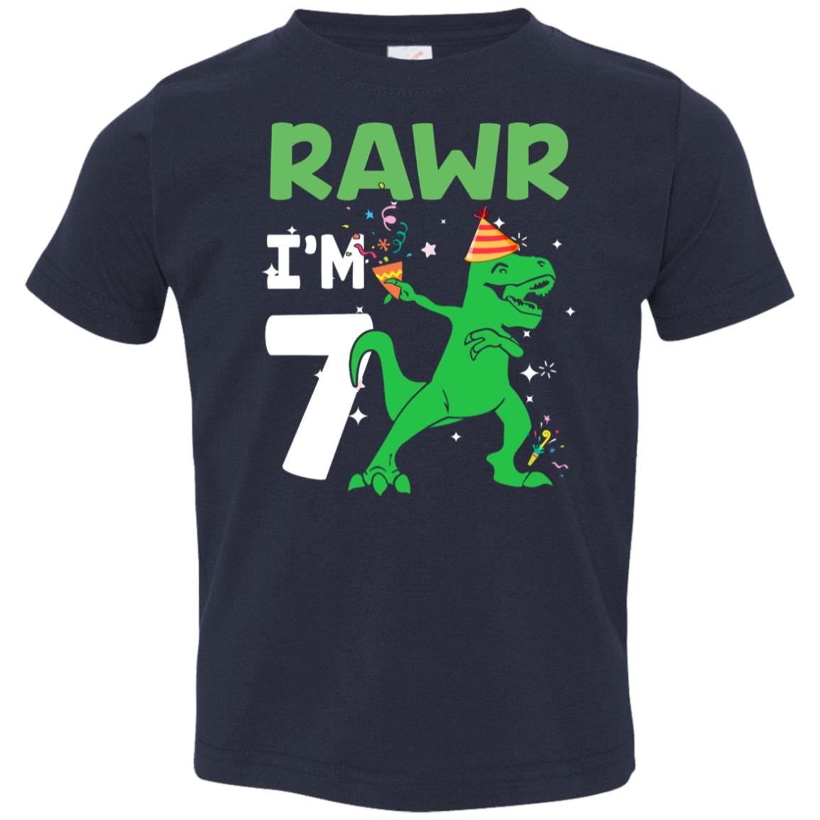 Rawr I'm 7 Birthday Gifts 2015 Dinosaur For Boys Youth Youth Shirt | Teecentury.com