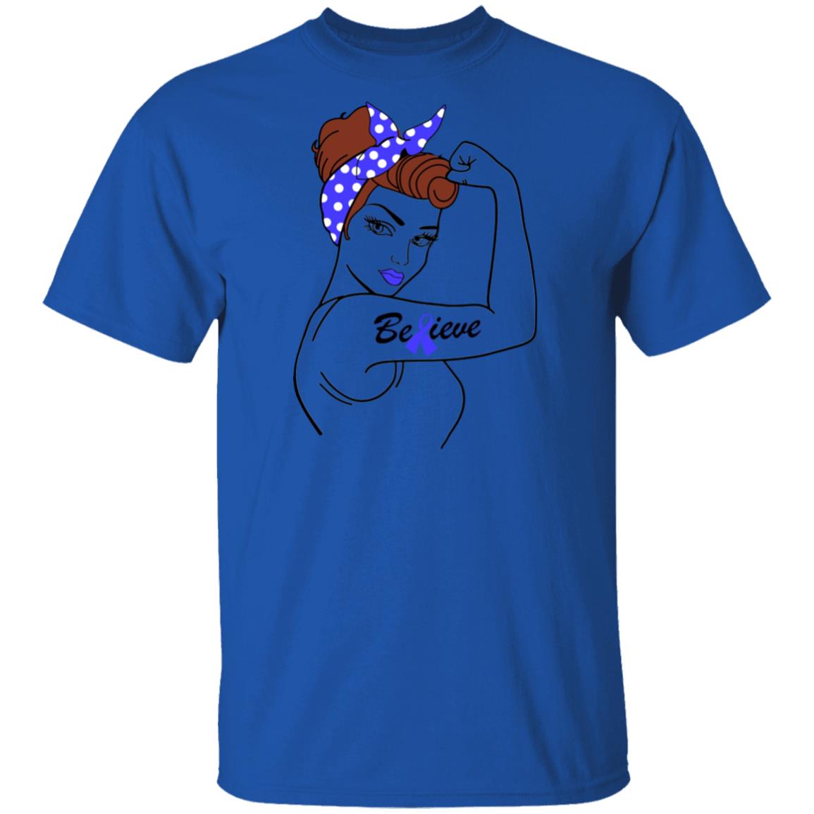 Support Prostate Colon Cancer Awareness Warrior Believe T-Shirt & Hoodie | Teecentury.com